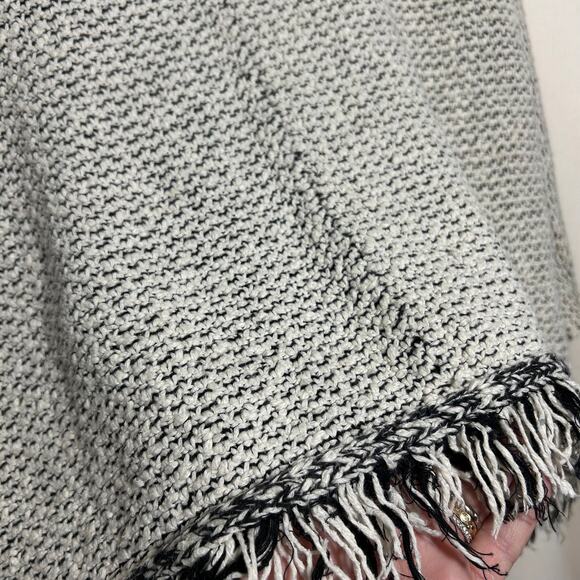 Free People Love Me Tender Cardi Knitted Fringed Hem Hooded Open Front Size L - Picture 9 of 14